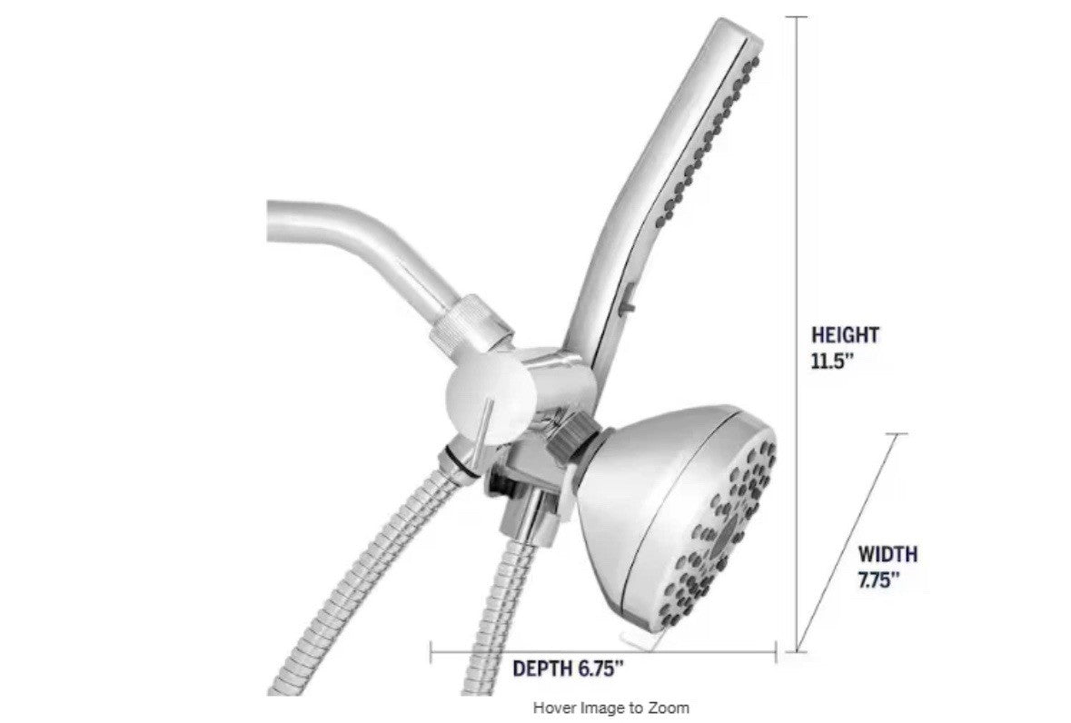 Waterpik 12-spray 5 in. High PressureDual Shower Head and Handheld Shower Head