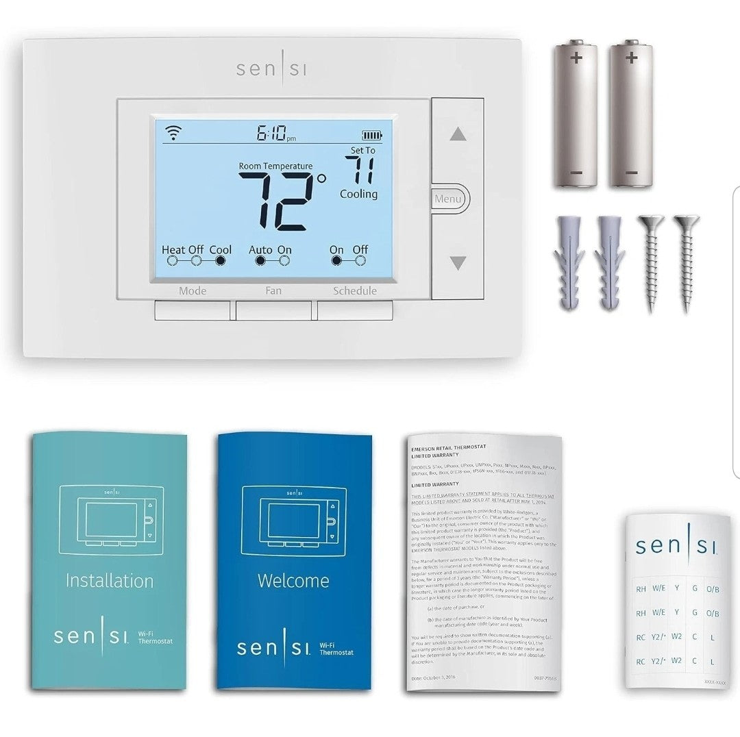 Emerson Sensi Wi-Fi Smart Thermostat 7-Day Programmable No C-Wire Needed