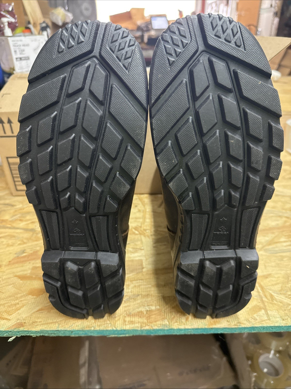 Terra Harrier Leather Work Boots Brown Composite Safety Toe Men's Size 8.5