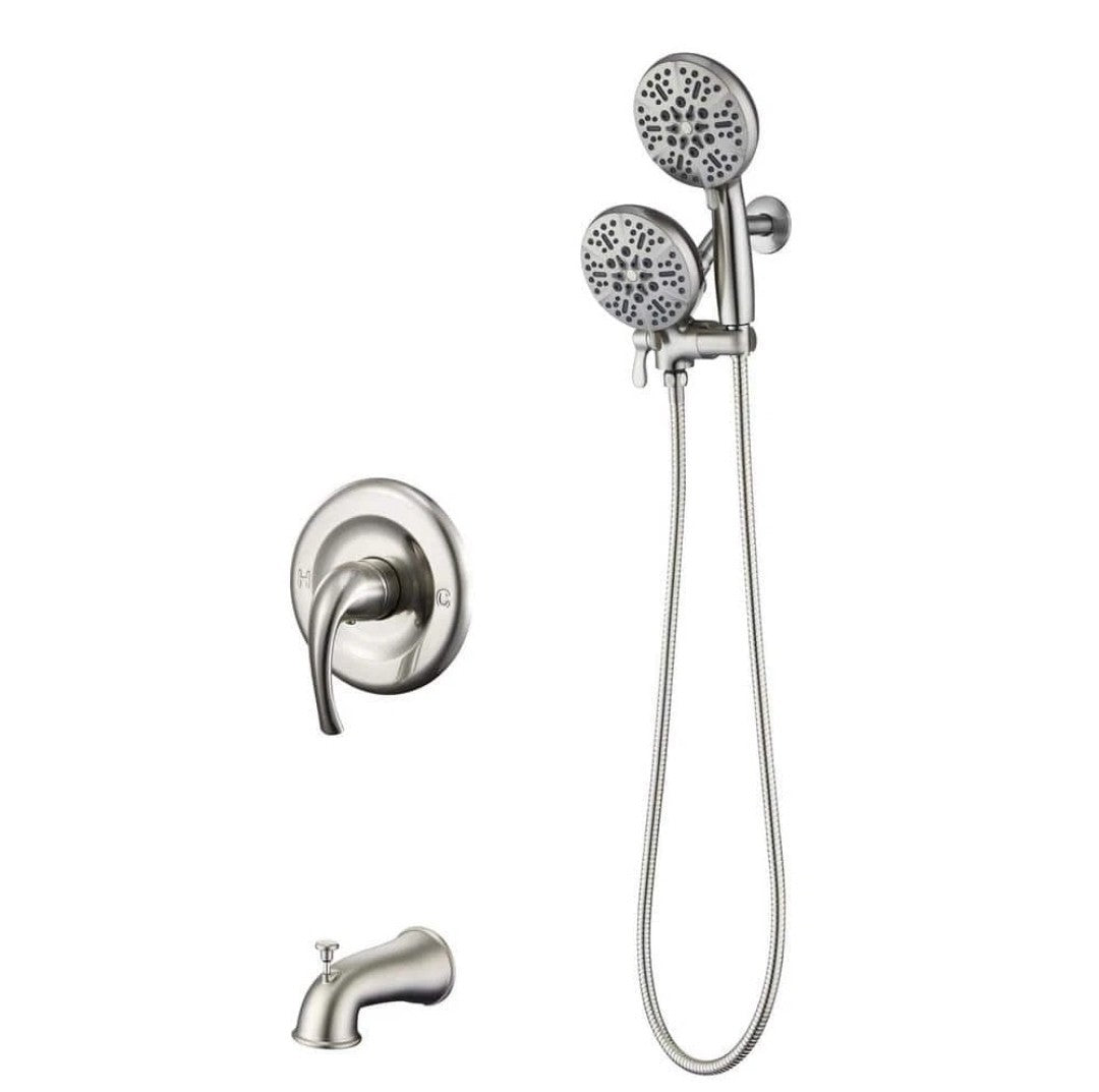 ELLO&ALLO 48-Spray Handheld Tub Shower Faucet w/ 5 in. Shower Head, Nickel