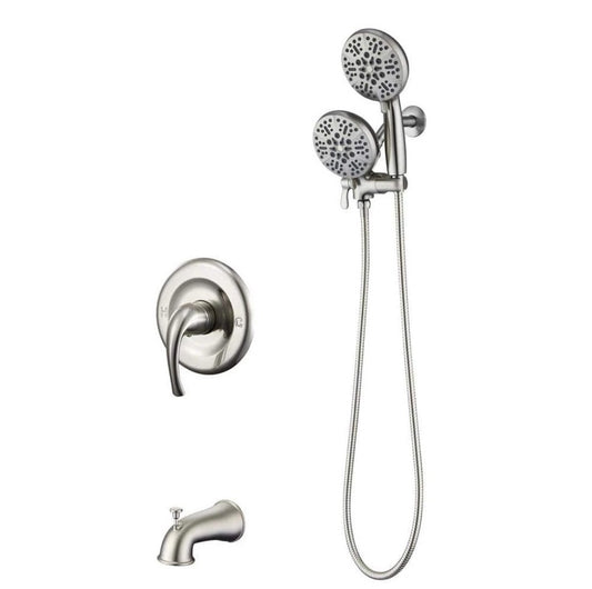 ELLO&ALLO 48-Spray Handheld Tub Shower Faucet w/ 5 in. Shower Head, Nickel
