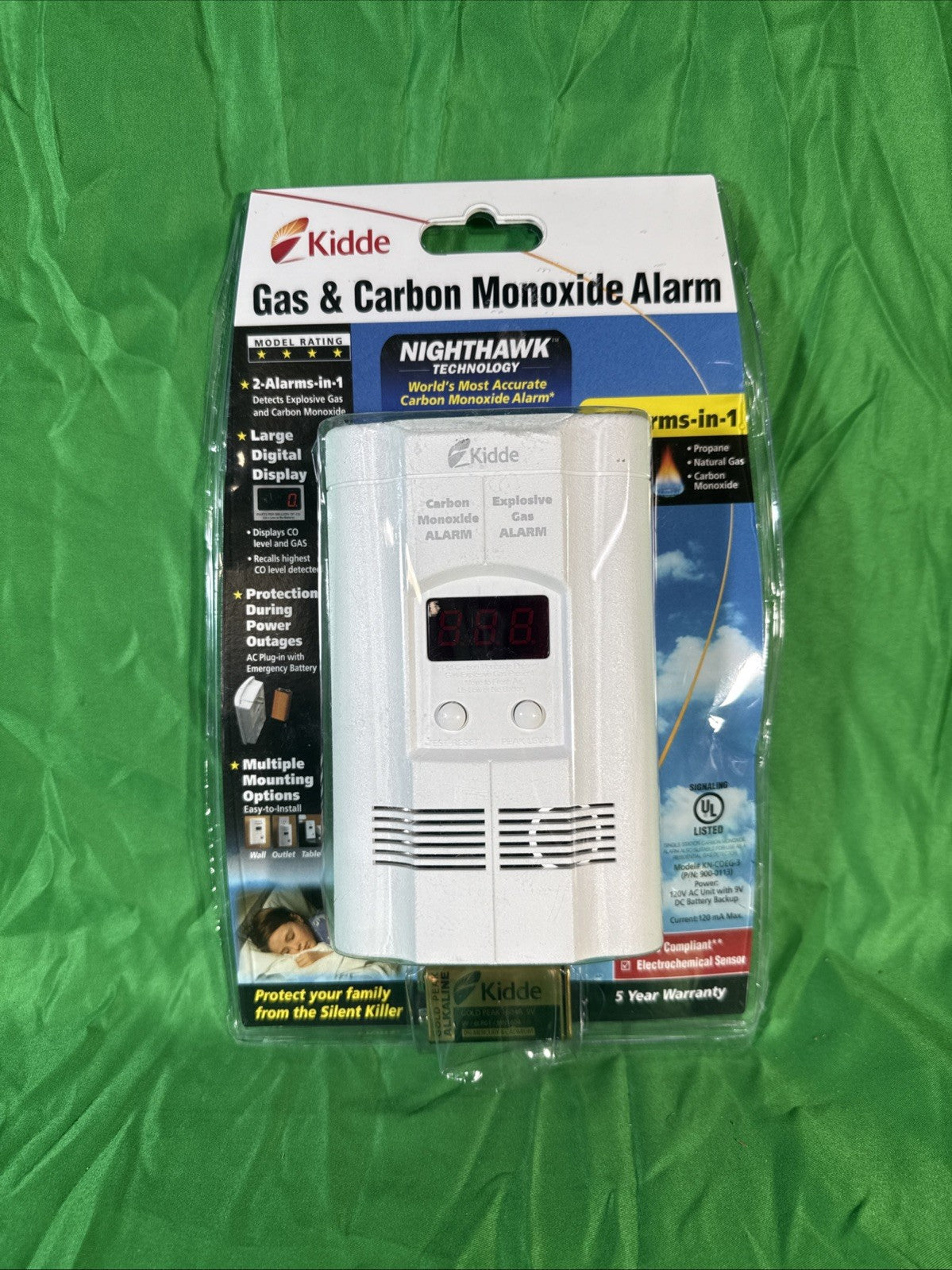 Kidde Nighthawk KN-COEG-3 Explosive Gas Alarm Carbon Monoxide Alarm Detector