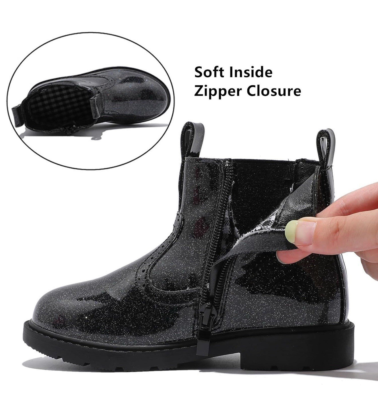 DADAWEN Toddler Size 5 Boots waterproof outdoor sidezipper comfort ankle booties