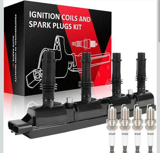 SCITOO 1 ignition coils with 4 iridium Spark Plugs for Chevrolet 2011-2015 Cruze