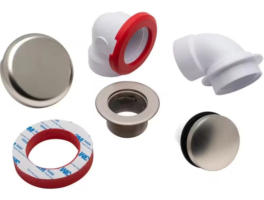 Oatey Bath Waste Half Drain Plumbing Kit Bathtub Drain Brushed Nickel PVC Sch 40