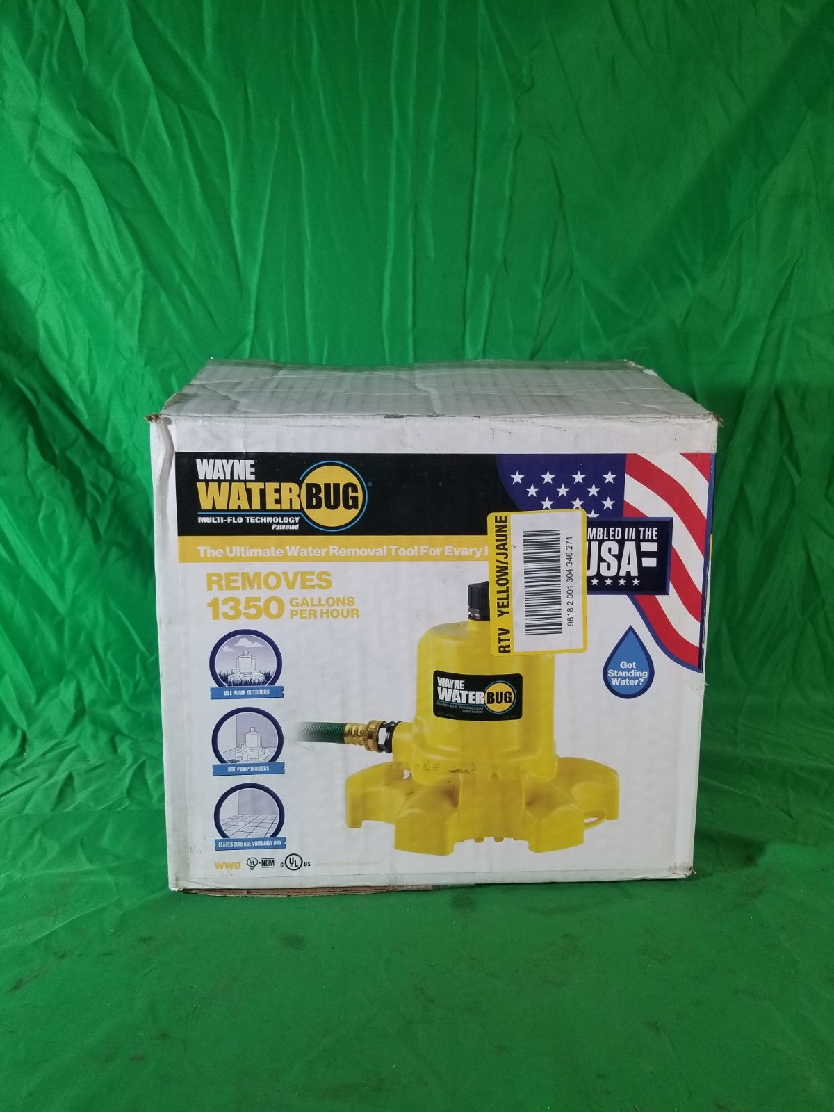 Wayne 1/6 HP WaterBUG Submersible Utility Pump with Multi-Flo Technology USED