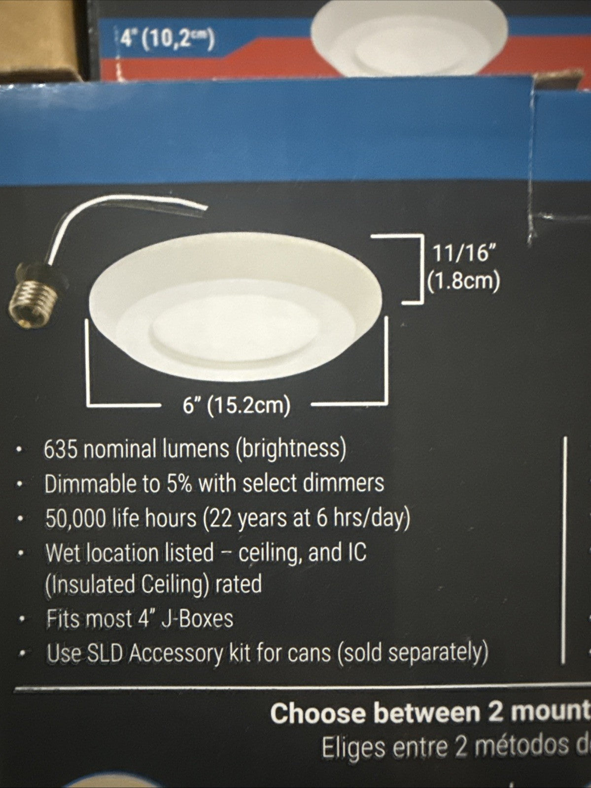 4PK HALO 4 in. 2700K-5000K Selectable CCT Surface Integrated LED Downlight Rec