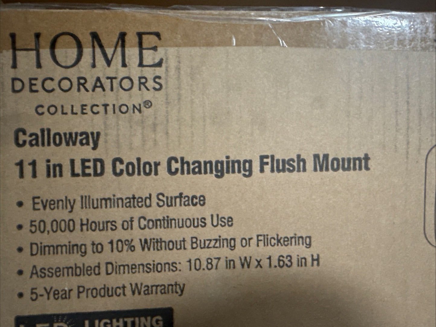 2PK Home Decorators Calloway 11 in. Matte Black Integrated LED 5CCT Flush Mount