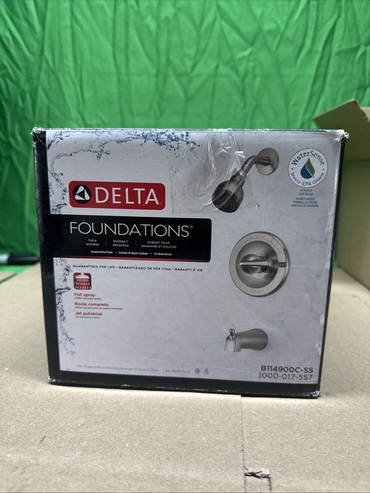Delta B114900C-SS Tub/ Shower Faucet, Brushed Nickel, Single-Handle Valve Includ