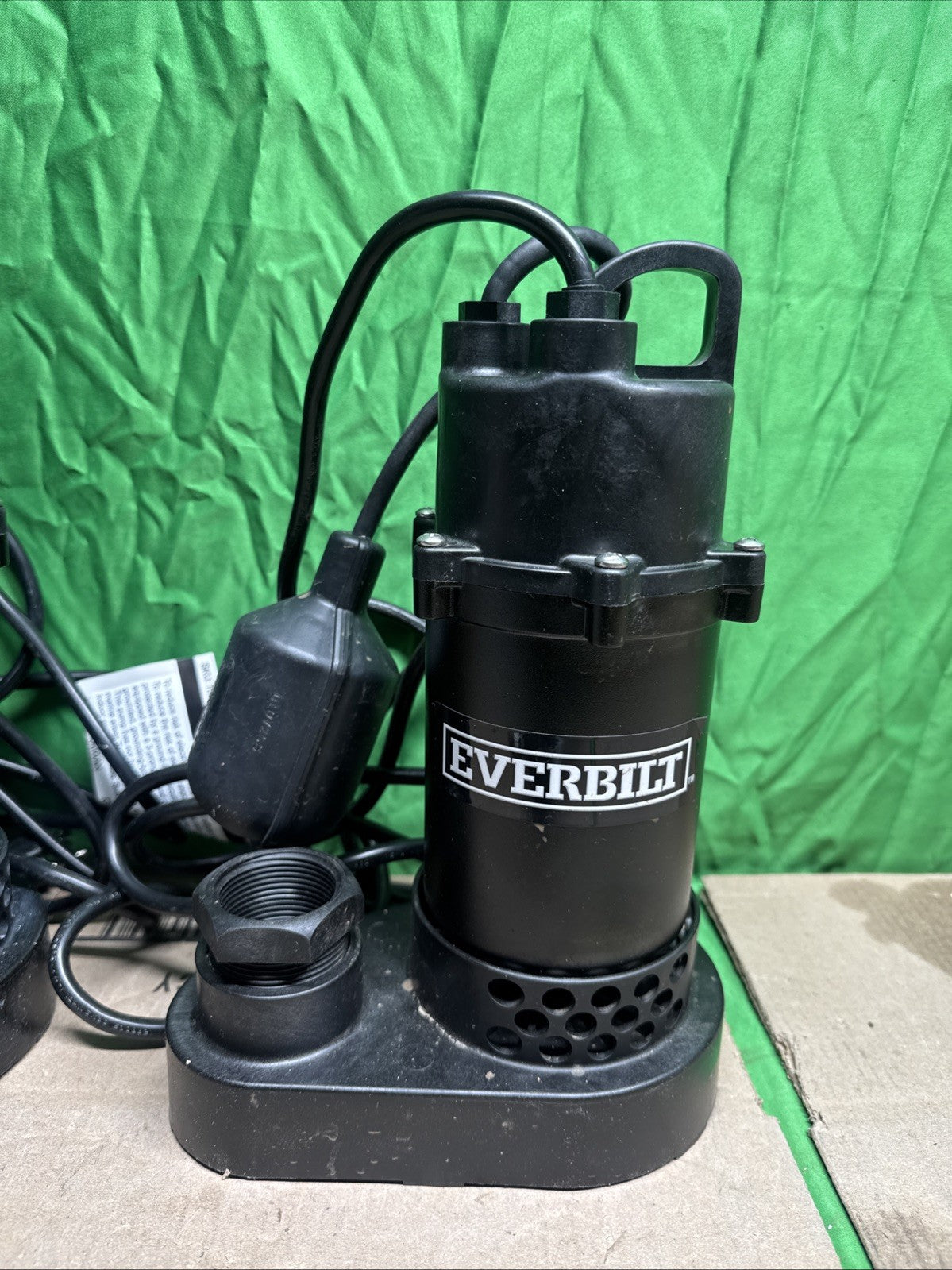 Everbilt 1/4 HP Aluminum Sump Pump w/ Tether Float Switch HDSP25W USED TESTED—-