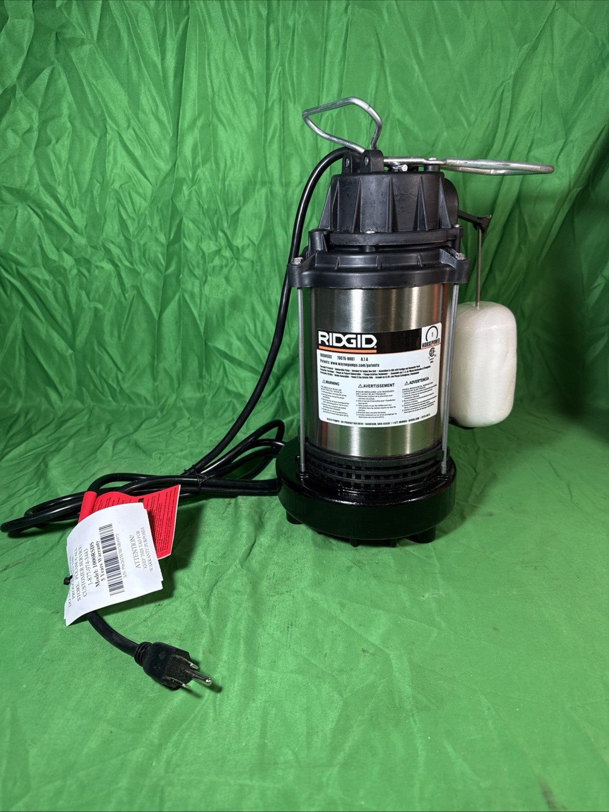 New RIDGID 1 HP Stainless Steel Dual Suction Sump Pump NEW OPEN BOX