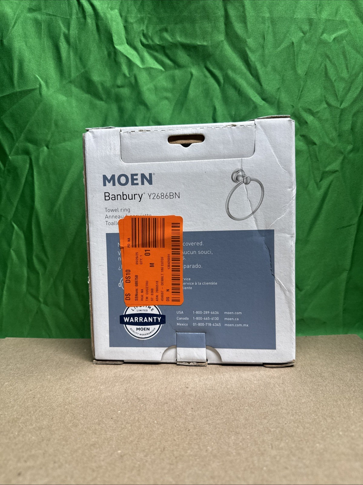 MOEN Banbury Towel Ring in Spot Resist Brushed Nickel Y2686BN