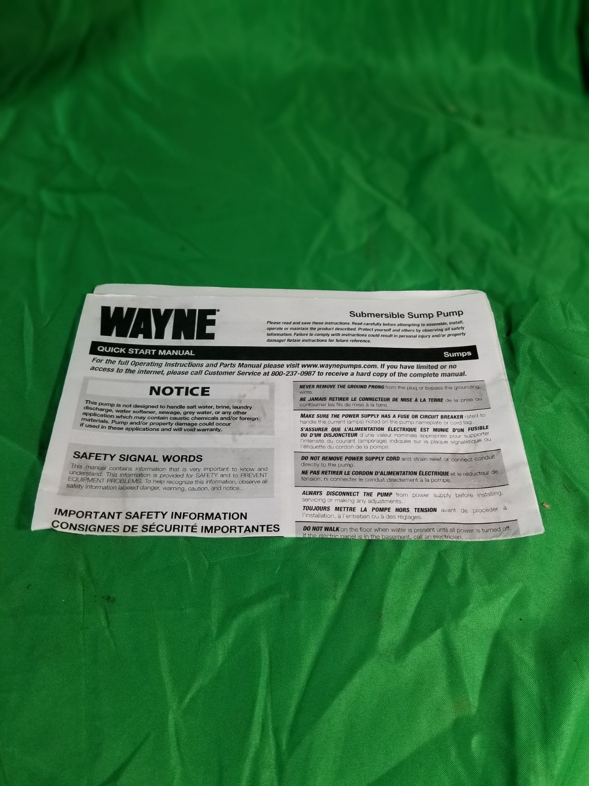 WAYNE CDU790 - 1/3 HP Submersible Cast Iron and Stainless Steel Sump Pump with