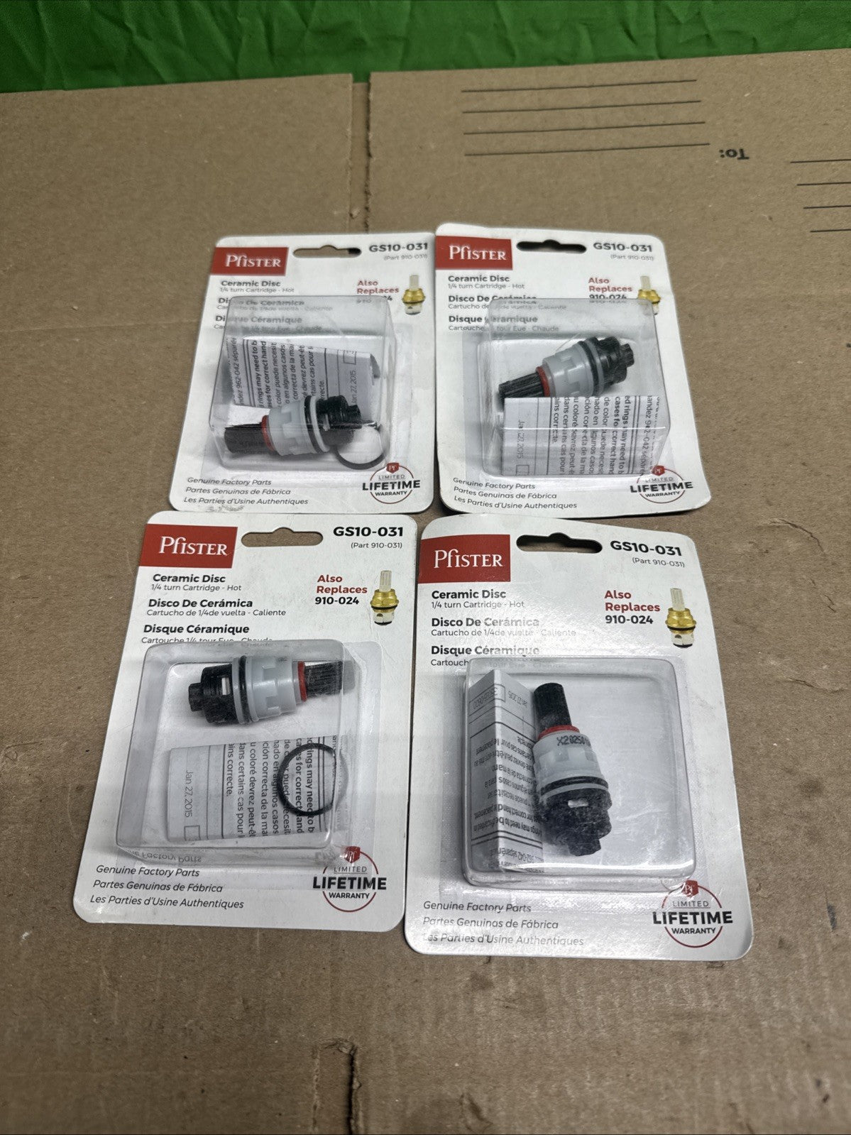 LOT OF 3 Pfister Hot Faucet Cartridge