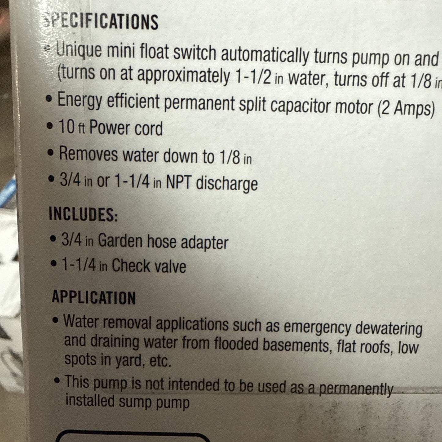 Everbilt HPEBAU33 1/3 HP Utility Pump Portable Water Removal Pump automatic off