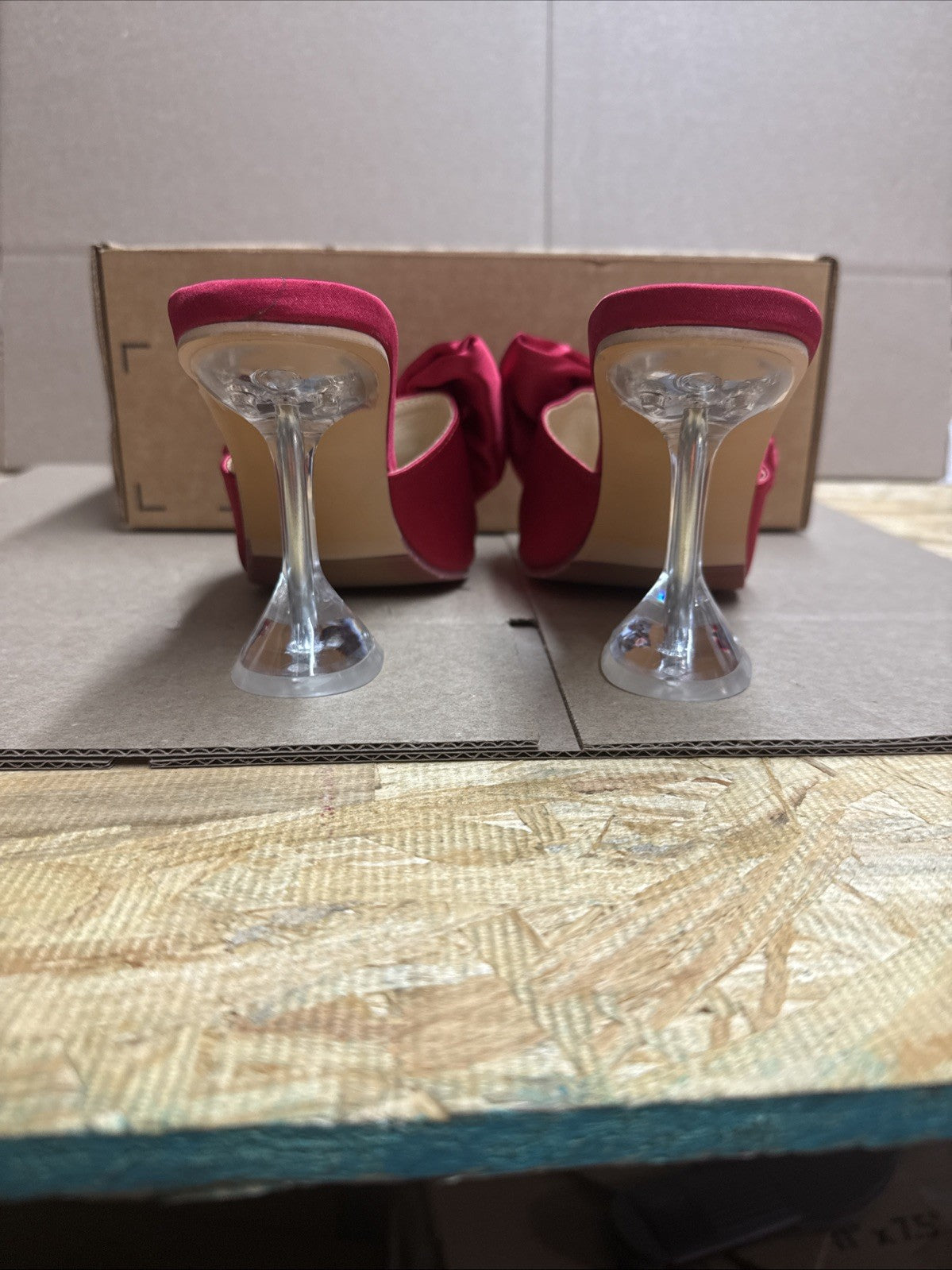 Liuruijia Women’s Size 7 bow high heels mules dress sandals slip on shoes