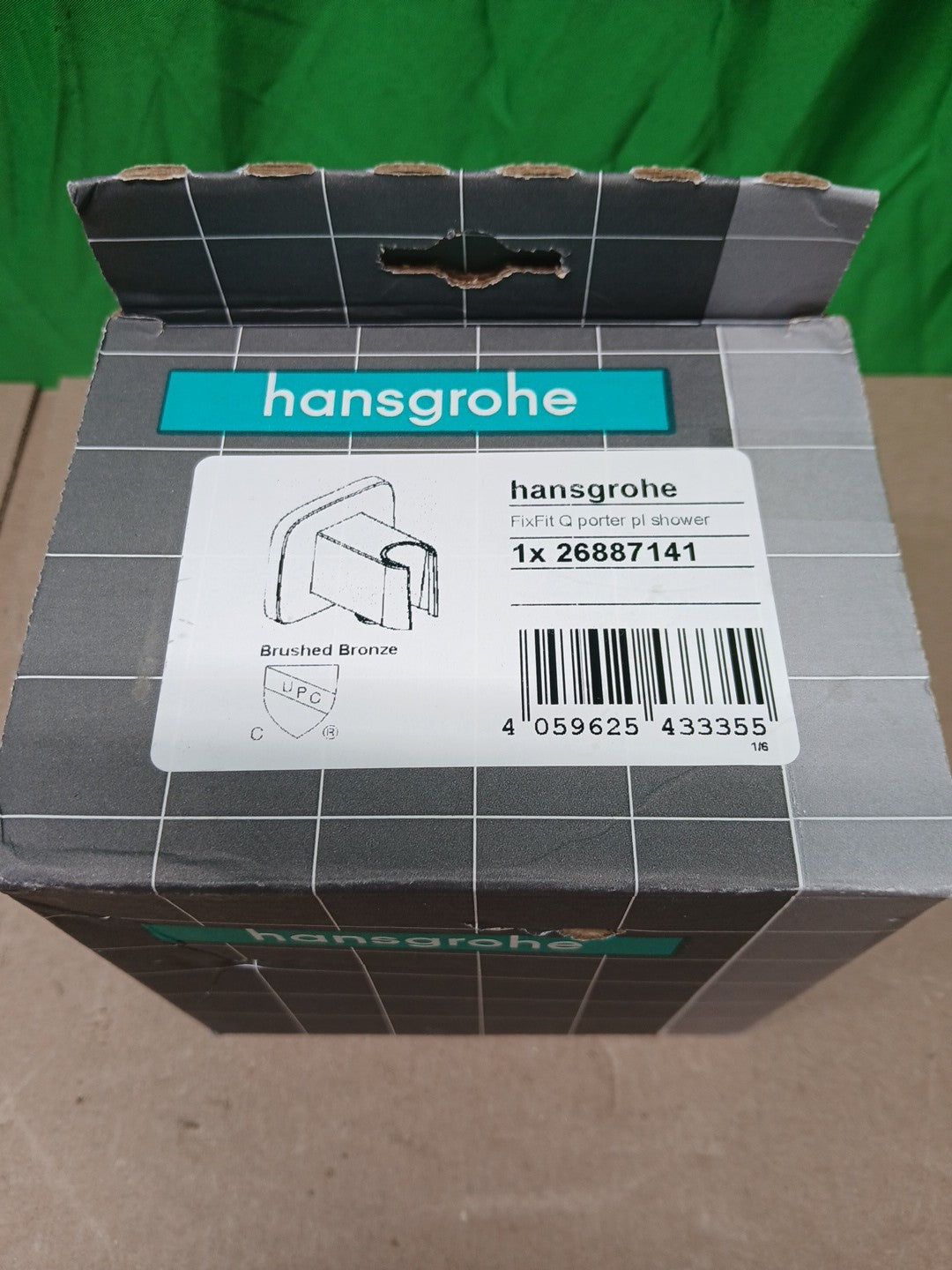 Hansgrohe FixFit Q Wall Outlet, Brushed Bronze, 26887140 Shower Holder NEW OPENB