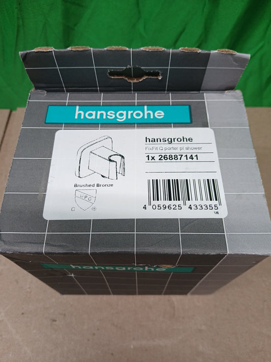 Hansgrohe FixFit Q Wall Outlet, Brushed Bronze, 26887140 Shower Holder NEW OPENB
