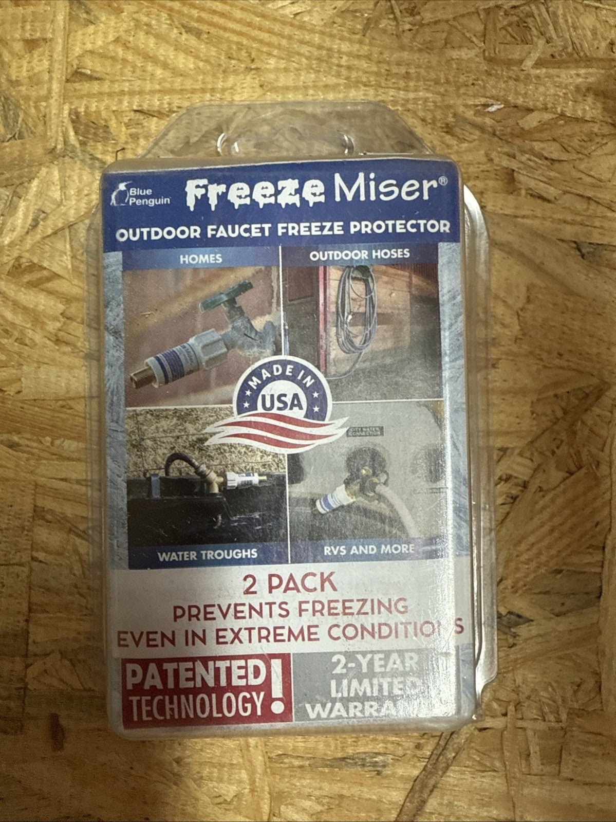 Blue Penguin Freeze Miser 2 Pack - Outdoor Faucet Freeze Protector - NEW!!!