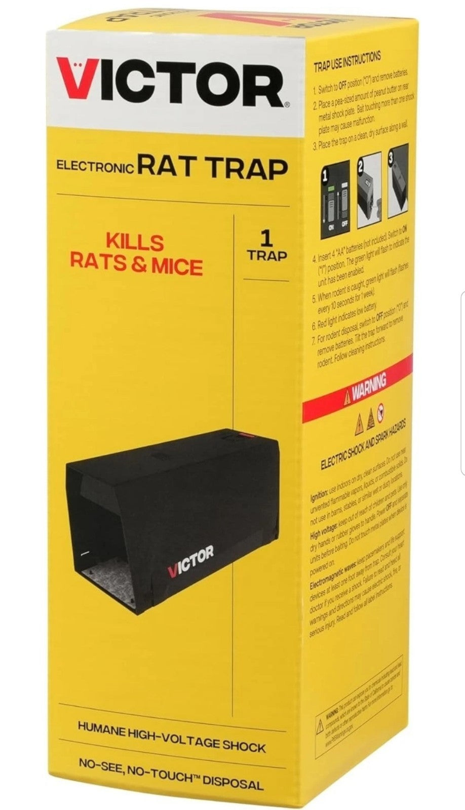 Victor M241B Indoor Electronic Rat Trap For Home - Black