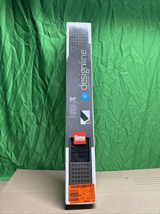 OATEY Designline 24 in. Matte Black Linear Shower Drain Square Pattern DL32240