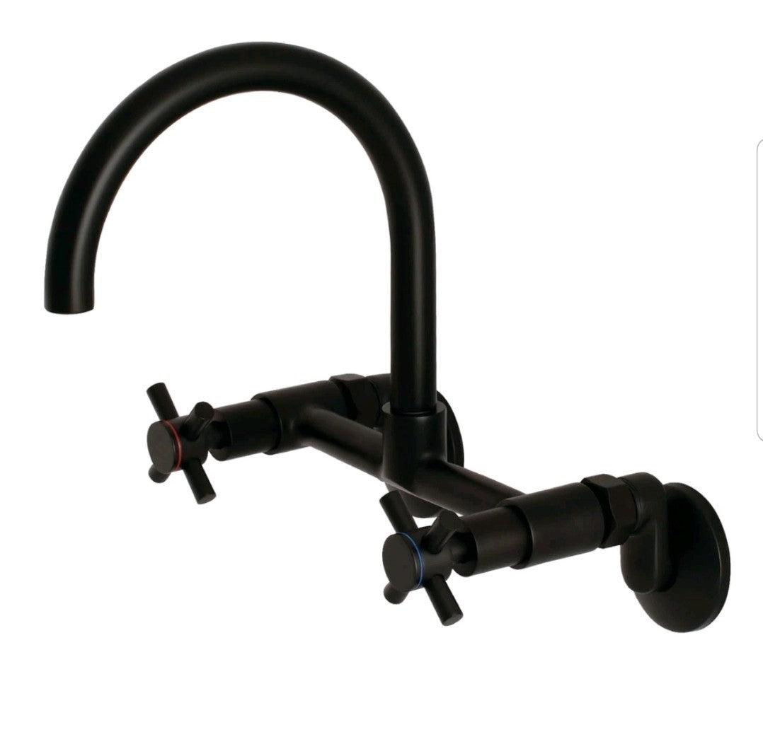 Kingston Brass KS414 Concord 1.8 GPM Widespread Bridge Kitchen - Black