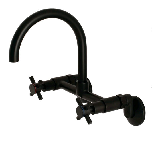 Kingston Brass KS414 Concord 1.8 GPM Widespread Bridge Kitchen - Black