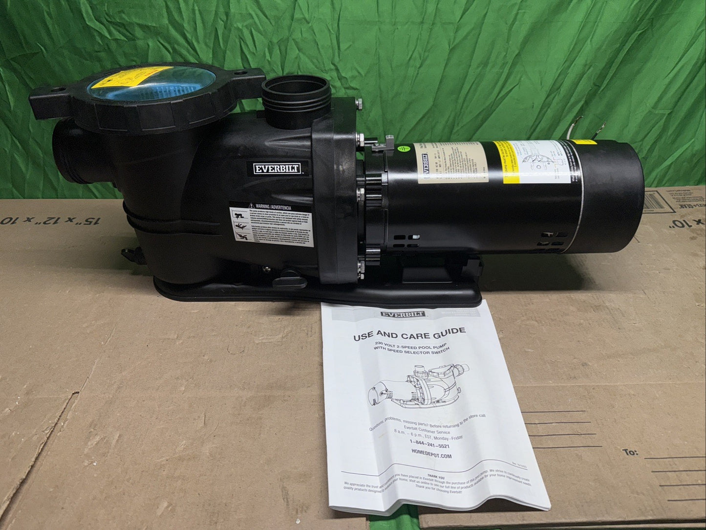 Everbilt 1.5 HP 2-Speed Pool Pump 230-Volt SPP15002-2SP *no unions*