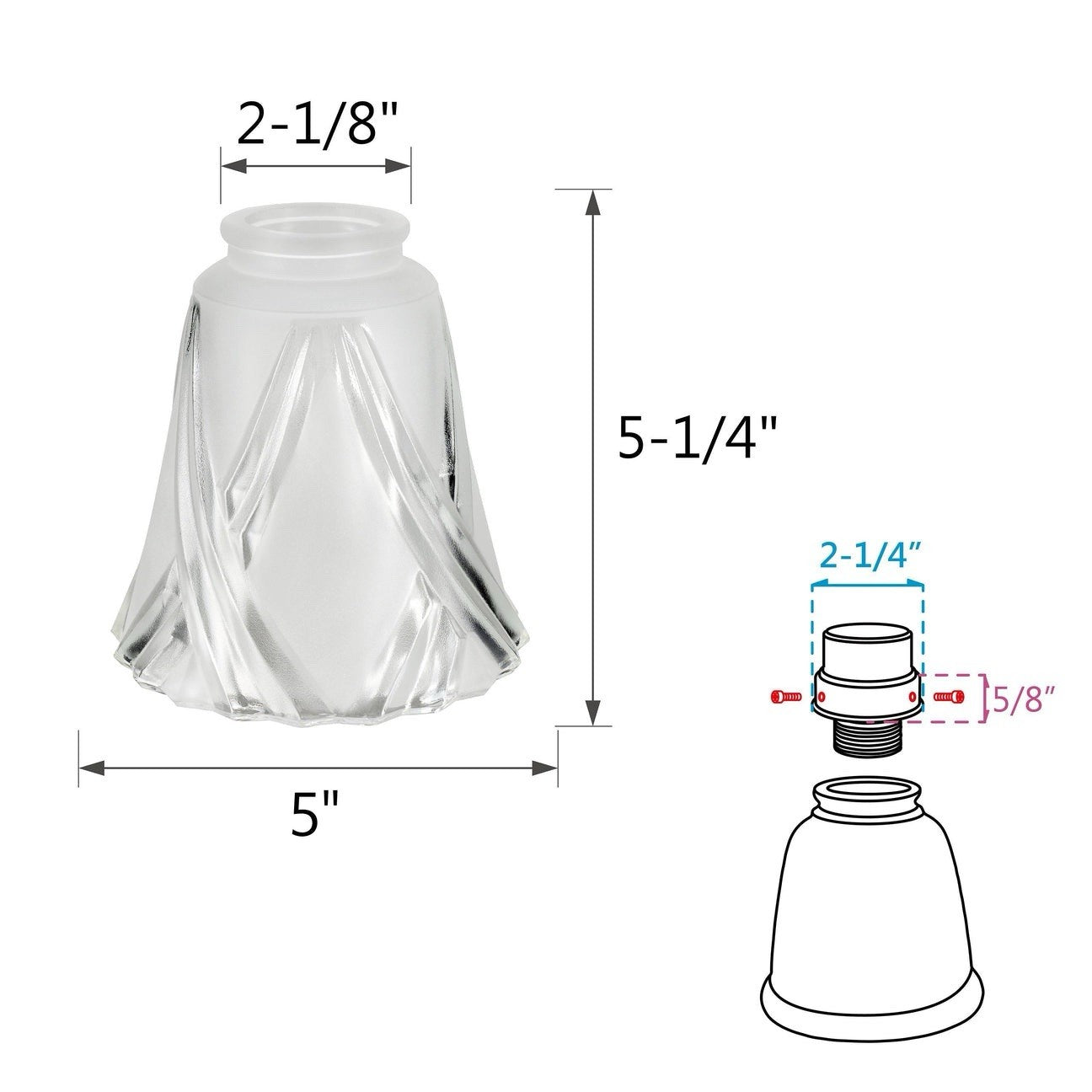 4pack Aspen creative #23124-4 Transitional Frosted&Clear Ceiling Fan Replacement