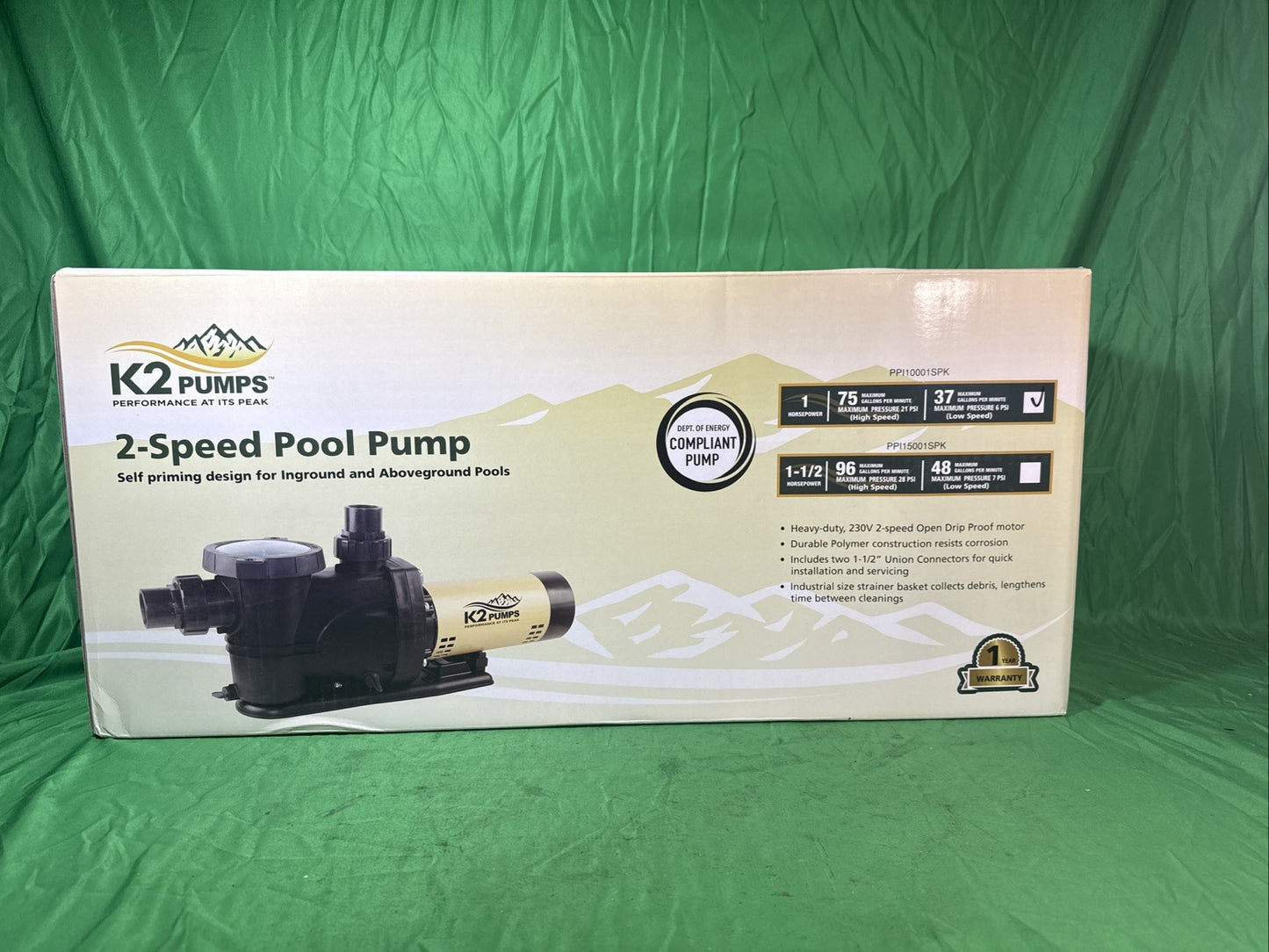 K2 Pumps Pool Pump 1 Hp Self Priming Two Speed 230 Volt Doe Compliant