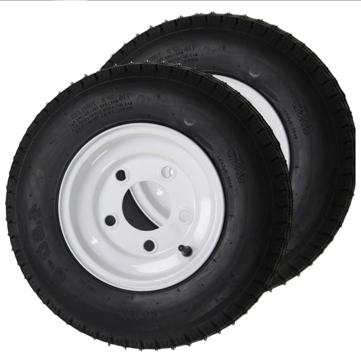 2 Pack 4.80-8 4.80x8 480-8 6PR Tires Trailer Tires with 8" Rims 5 Lug on 4.5"