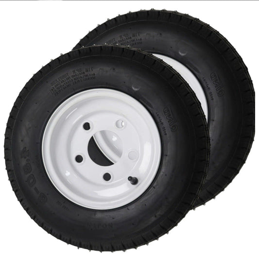 2 Pack 4.80-8 4.80x8 480-8 6PR Tires Trailer Tires with 8" Rims 5 Lug on 4.5"