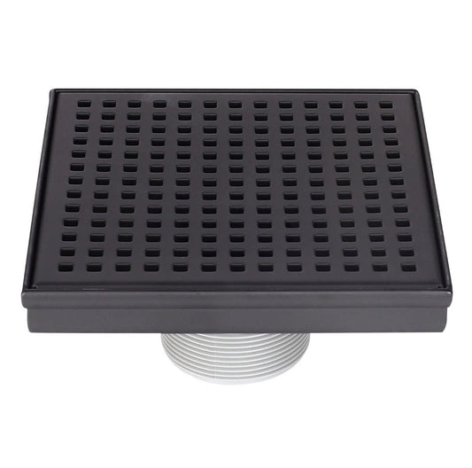Design House 542837 6" Square Shower Drain - Black