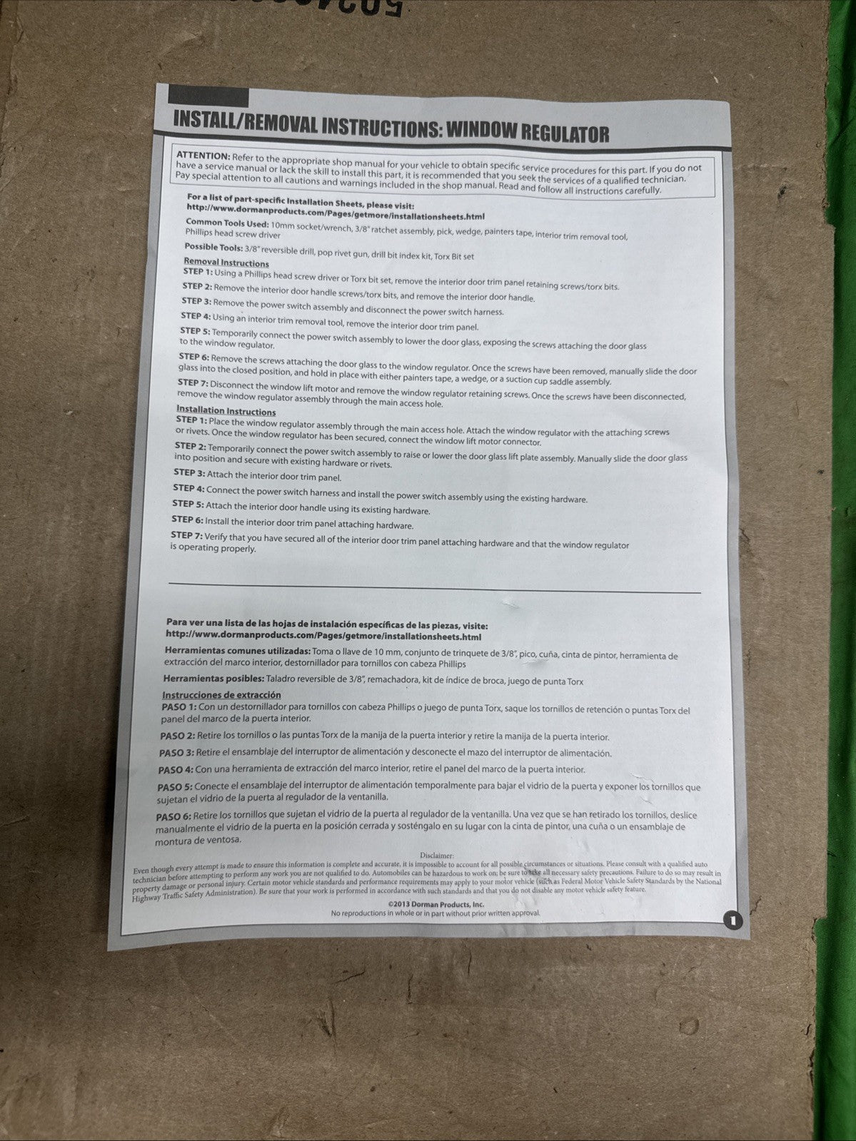 DORMAN 740-867 Window Regulator For 75-79 Ford F-100 F-150 F-250 F-350 F-500