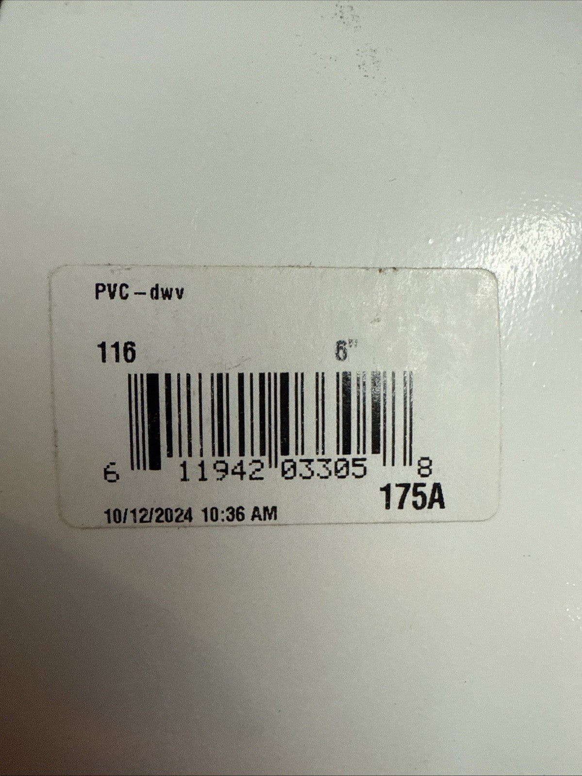 Charlotte Pipe PVC00116 1400 DWV Schedule 40 PVC Cap 6 Hub Dia. in.