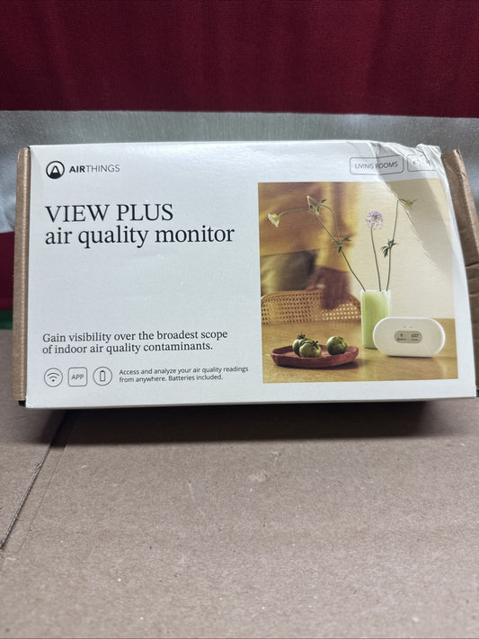 NEW Airthings 2960 View Plus Radon & Air Quality Monitor Wi-Fi Battery READ