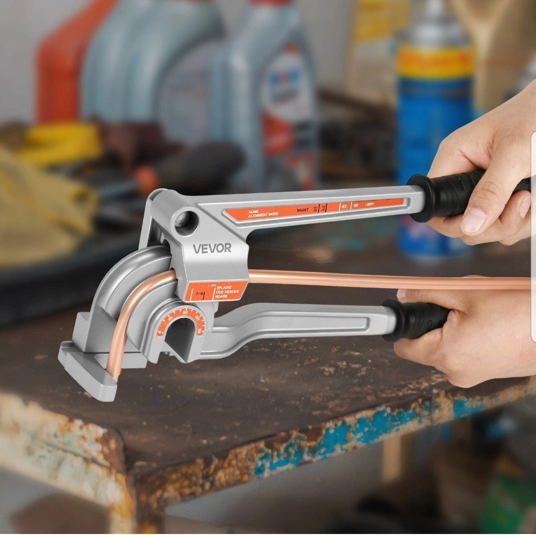 VEVOR 3 in 1 Lever Pipe Tube Bender for 1/4", 3/8", 1/2" O.D. 0-180° Bending