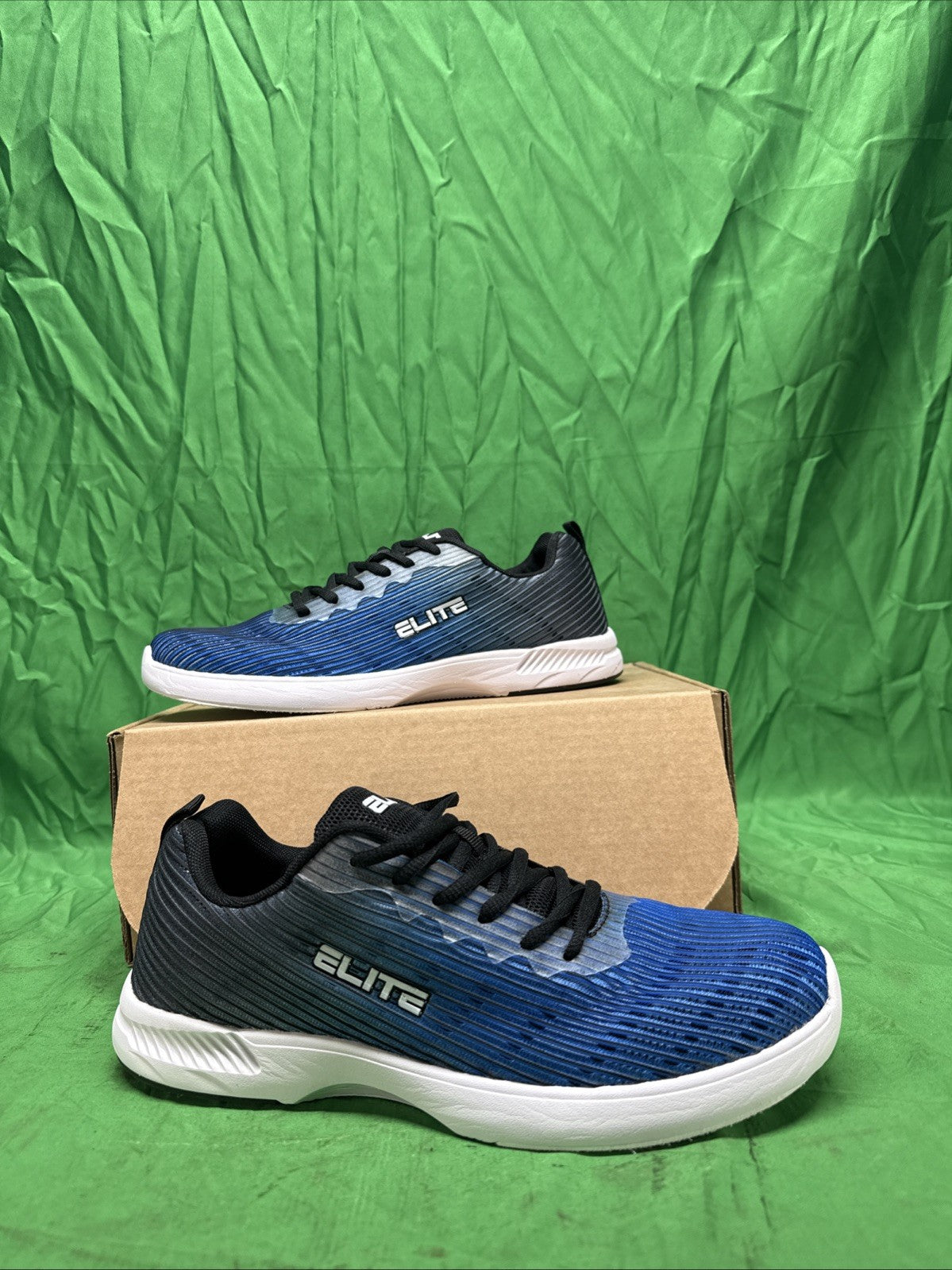 ELITE Men's Size 10 Wave Bowling Shoes - Lightweight, Breathable Knitted Uppers