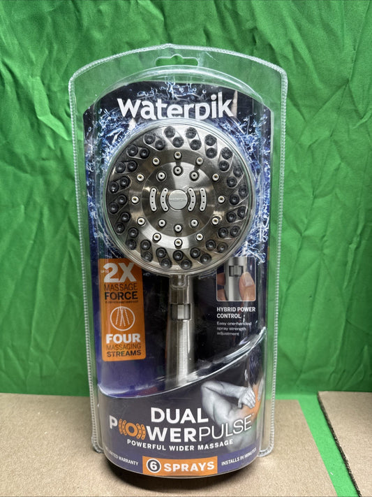 6-Spray Wall Mount Handheld Shower Head 1.8 GPM in Brushed Nickel