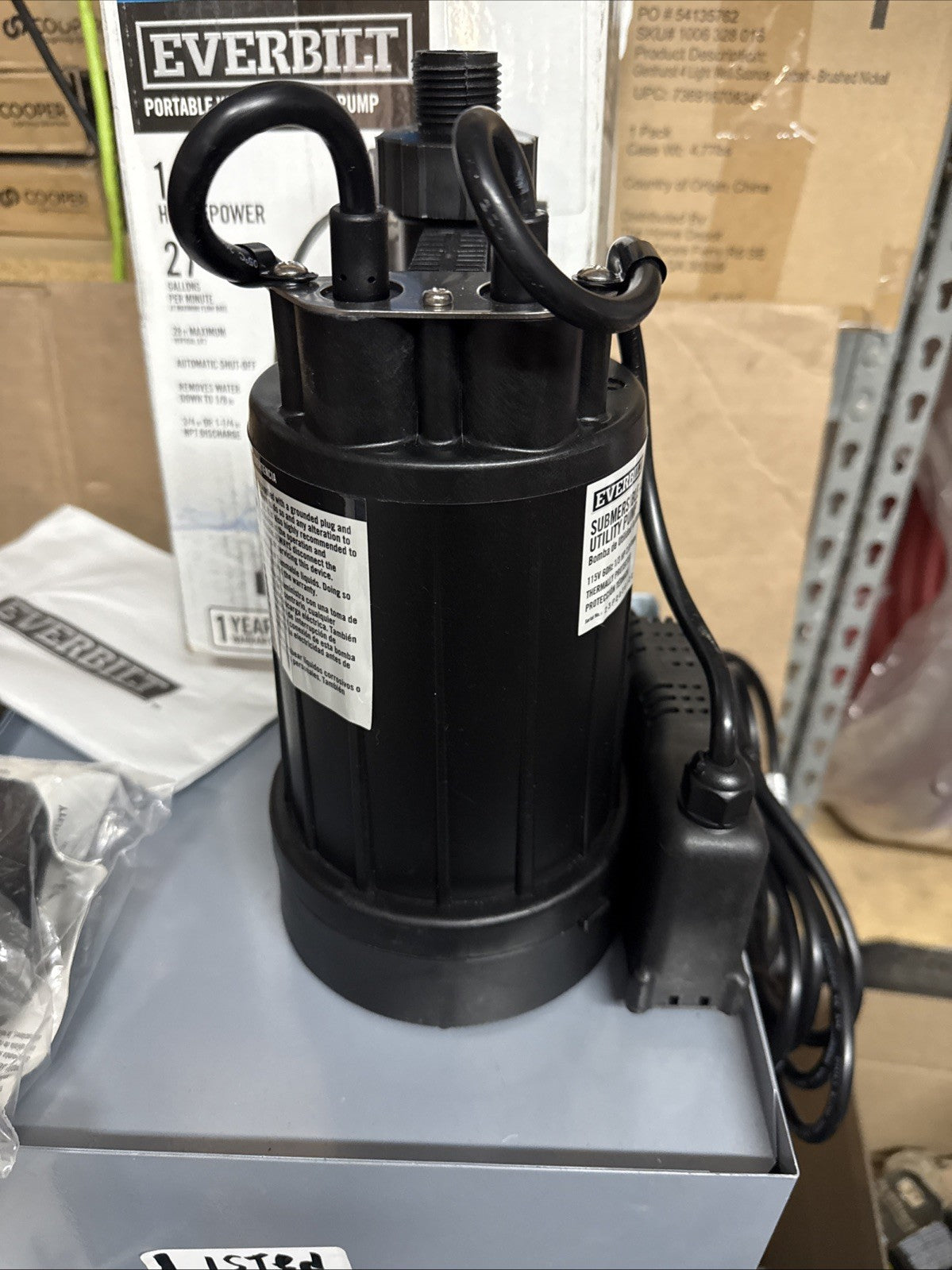 Everbilt HPEBAU33 1/3 HP Utility Pump Portable Water Removal Pump automatic off