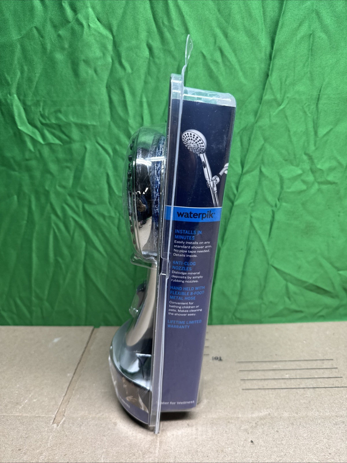 Waterpik 6-Spray 4.8 in. Wall Mount Handheld Adjustable Shower Head. Chrome, NEW