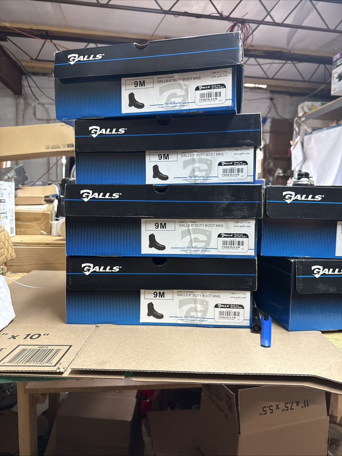 Galls 8" Duty Work Boots Men's Sz 9M Black Leather Soft Toe Tactical Lace Up