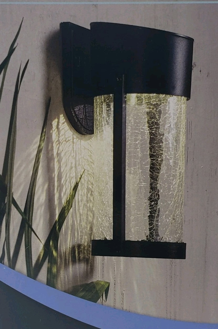 Hampton Bay Solar LED Wall/Deck Lights 1004 701 952 Black Finish 2-Pack