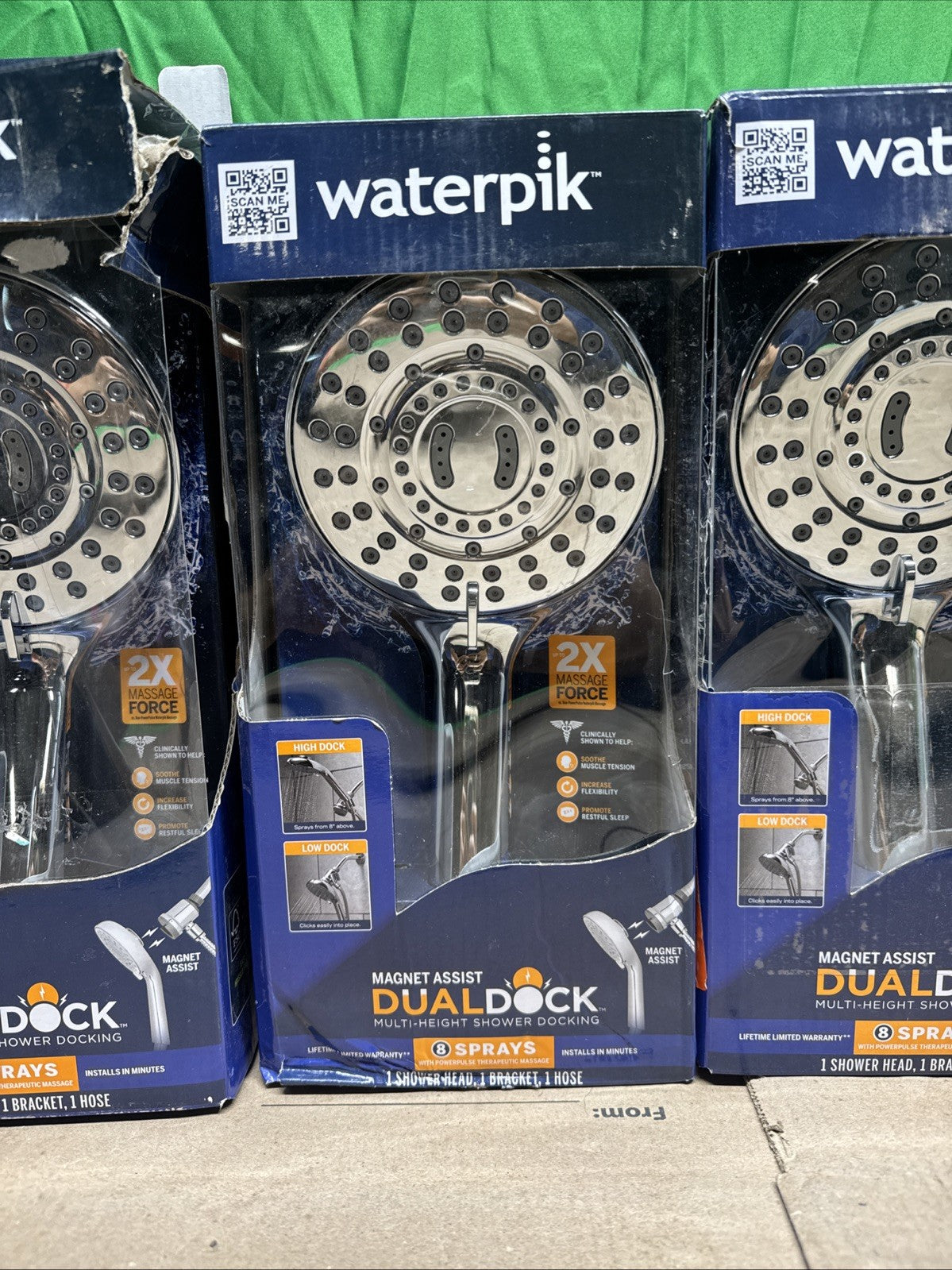 Waterpik 8-Spray Wall Mount Magnet Multi Height Handheld Shower Head 1.8 GPM