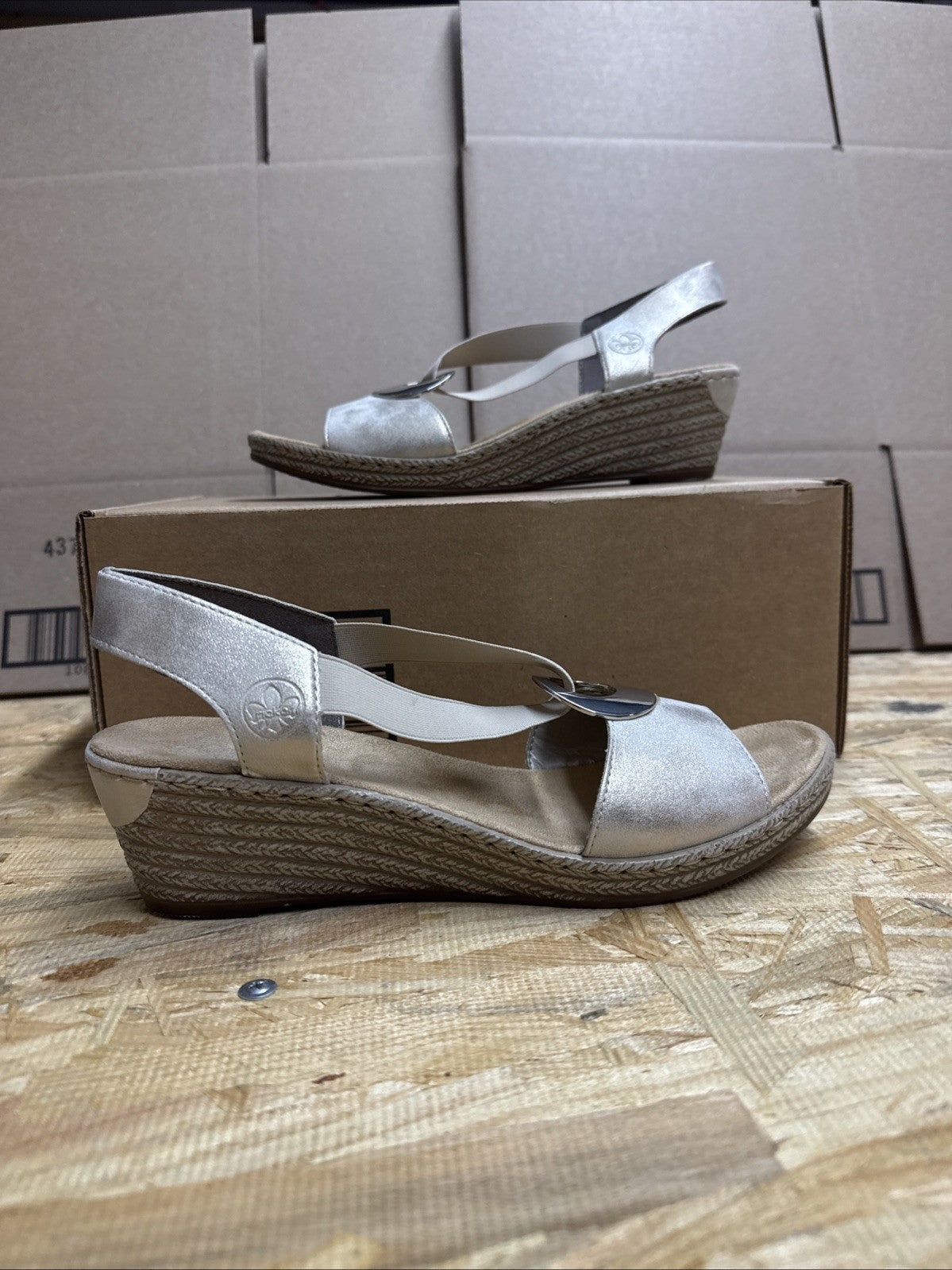 Women’s Reiker FANNI H6 Metallic gold-Size 41 /US 10 Wedge Shoes