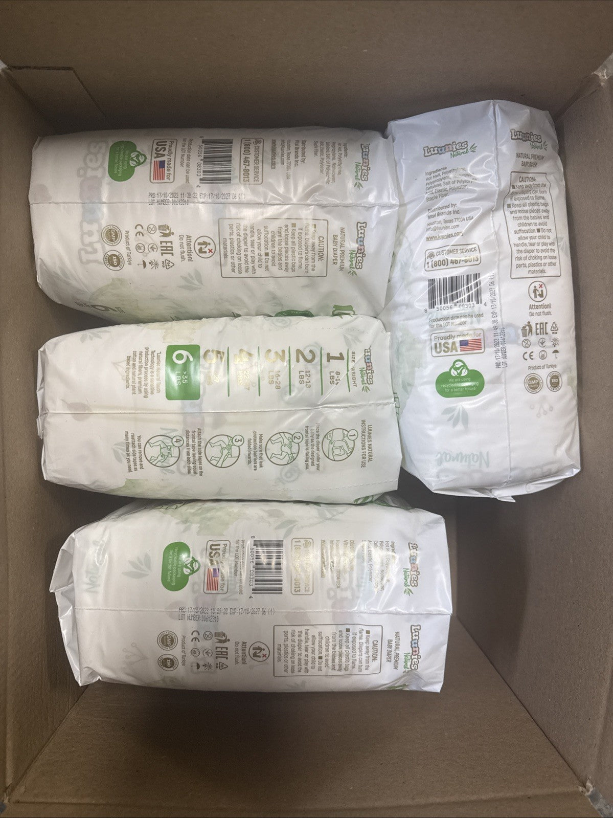 Luunies Natural Premium Diapers, Ultra Absorbent, Size 6, 80 Diapers 4pk Of 20