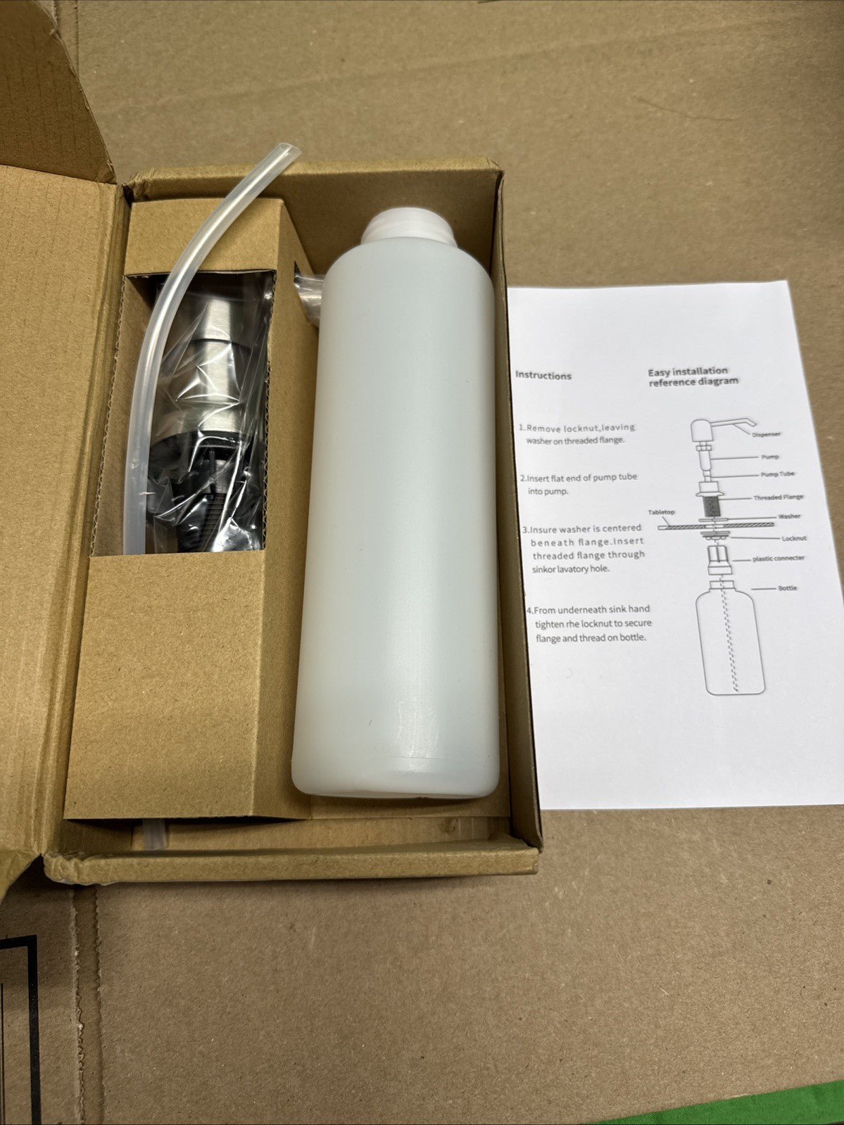 Built In Soap Dispenser for Kitchen Sink Chrome Stainless Steel Countertop