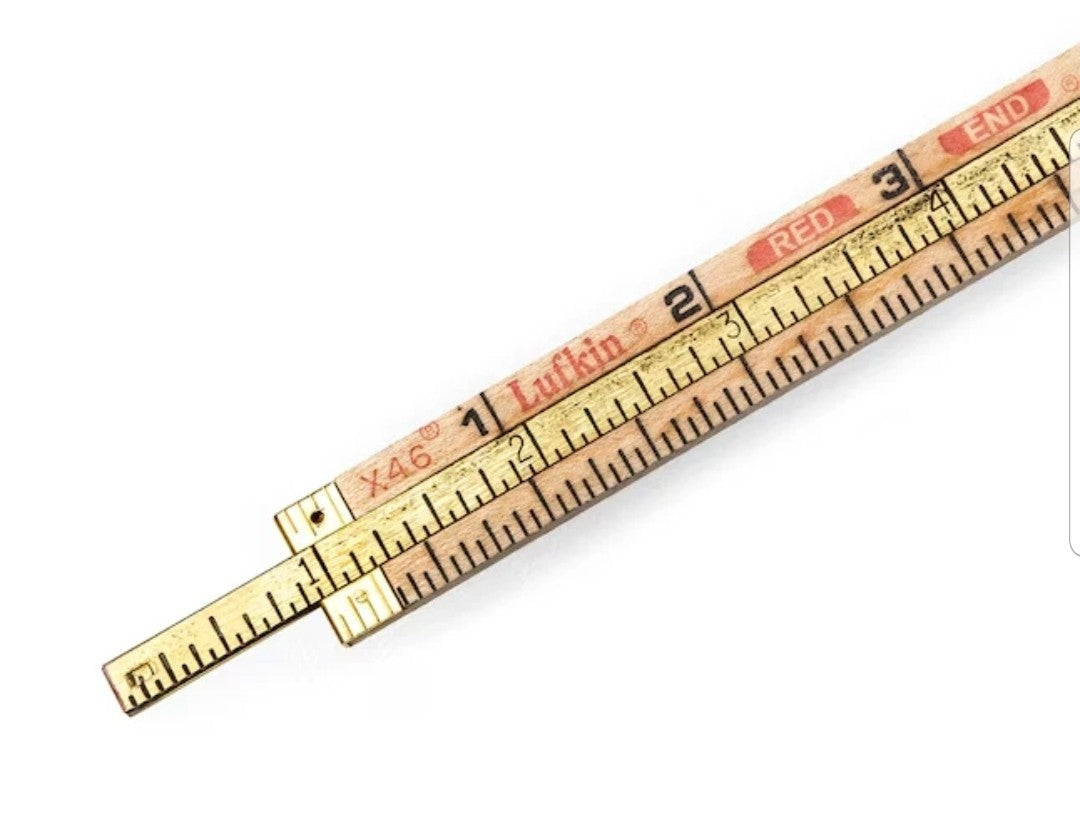 Crescent Lufkin Wood Rule, 6' Brass Ext, Black , Brown - X46SLN