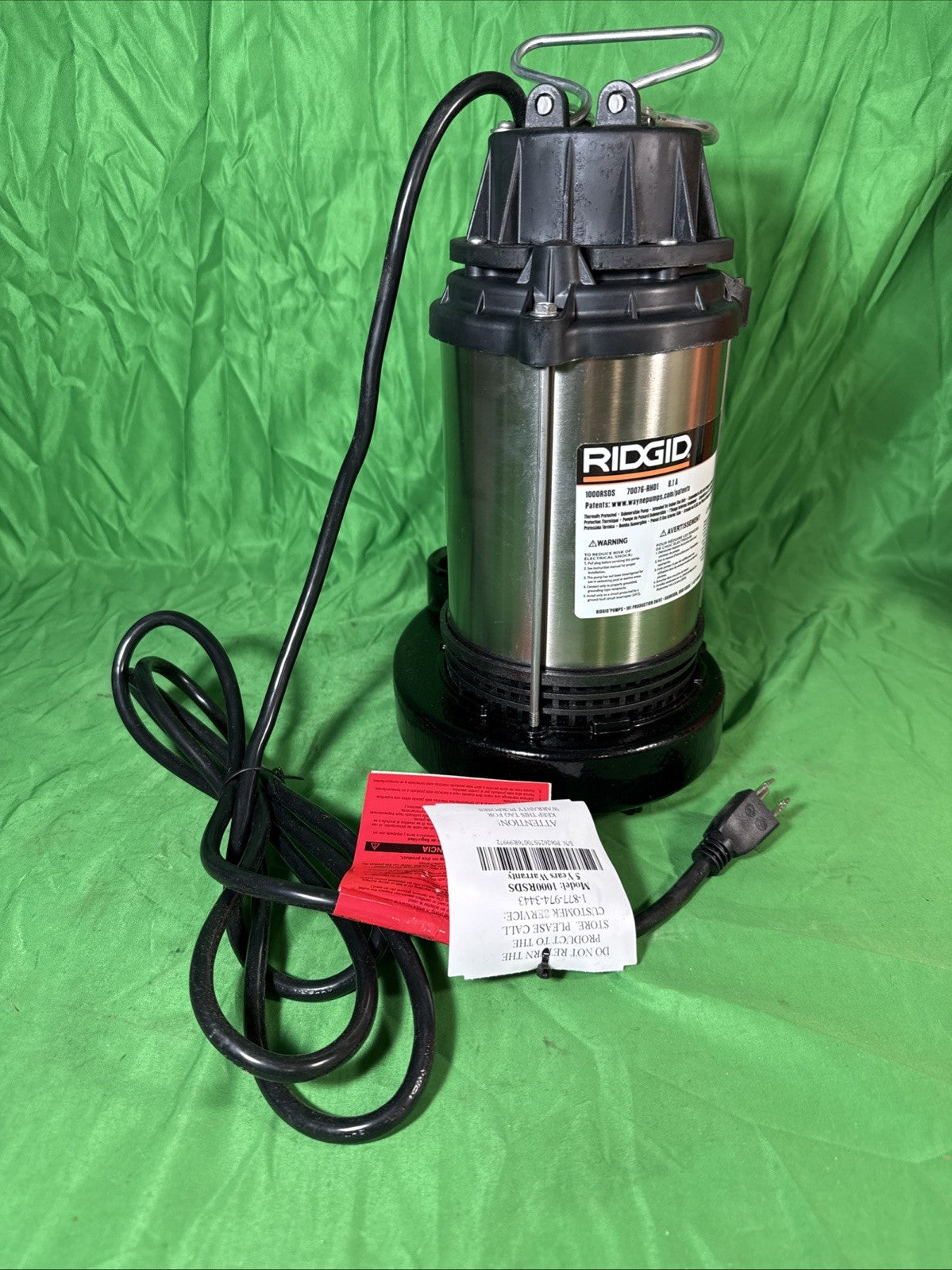 New RIDGID 1 HP Stainless Steel Dual Suction Sump Pump NEW OPEN BOX