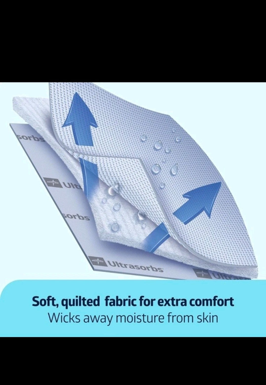 Medline Ultrasorbs Drypads 30" x 36" 25 Pack Super Absorbent Disposable Bed Pads